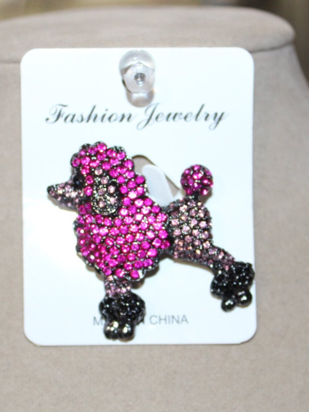NWT Rhinestone poodle brooch